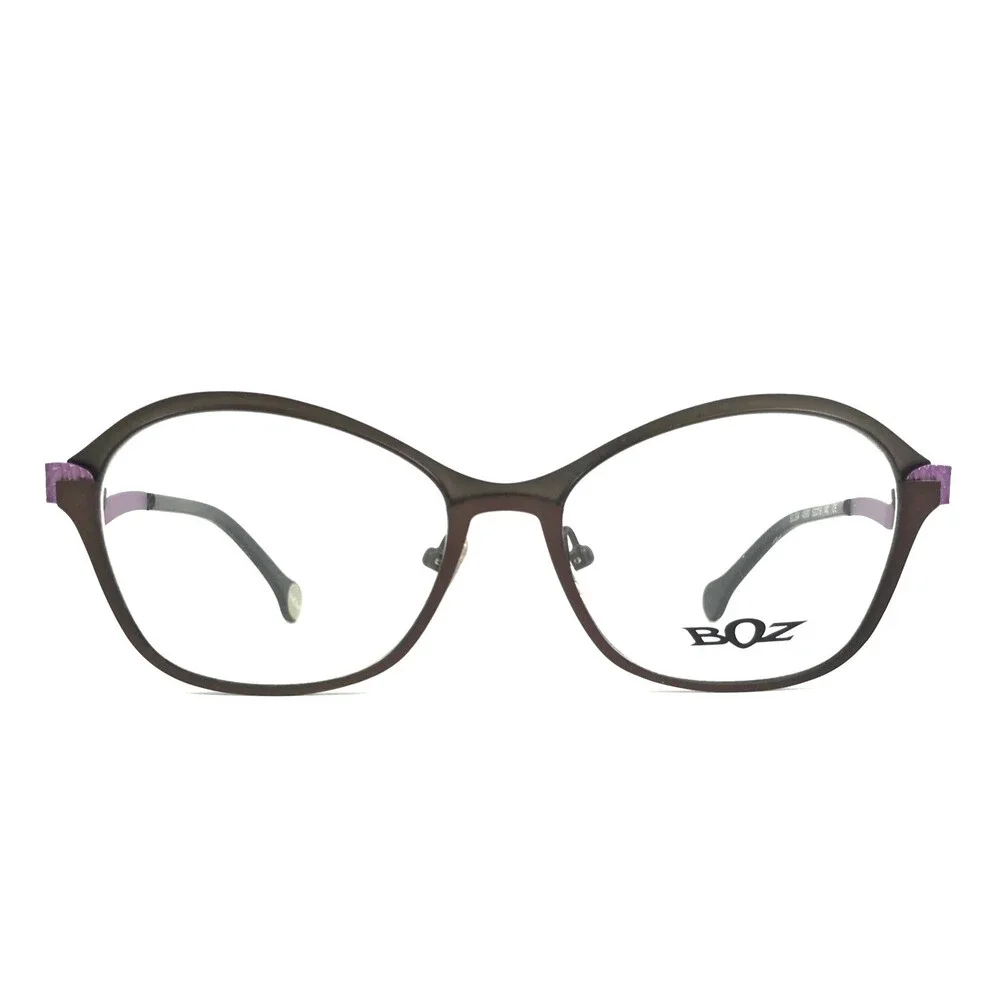 BOZ Eyeglasses Frames ELSA 4590 Khaki Brown Parma Matte Gray Purple 52-16-140